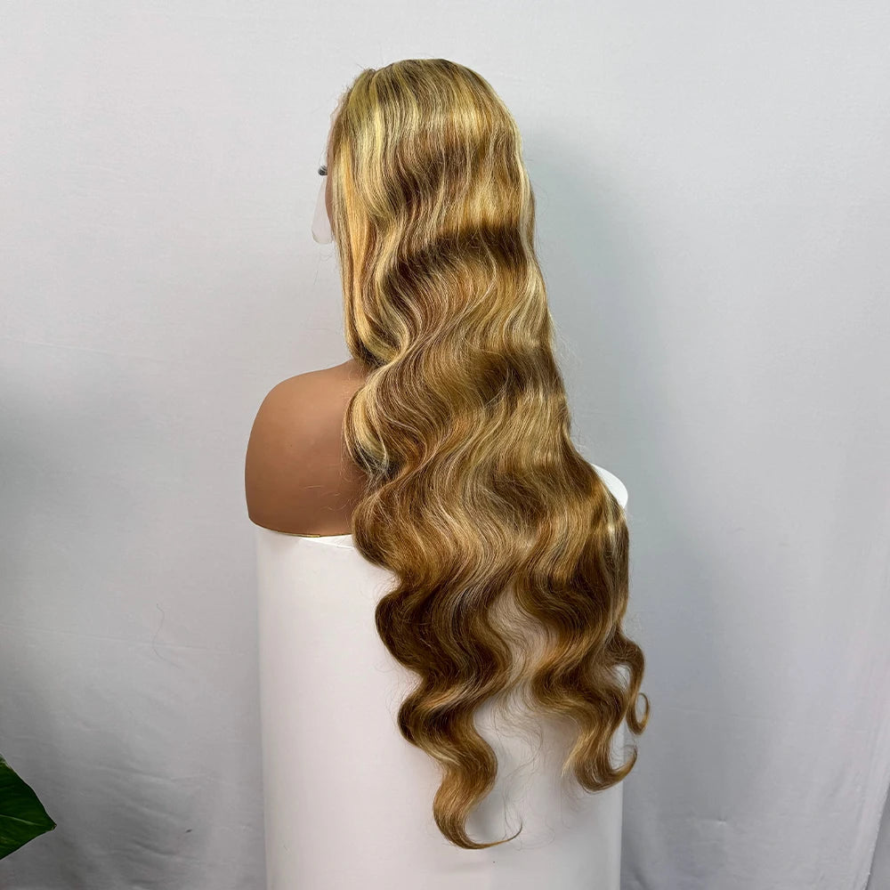La Vague Solaire — Perruque 13x4 HD Lace Frontal Body Wave Balayage 30/613 (Densité 250%)