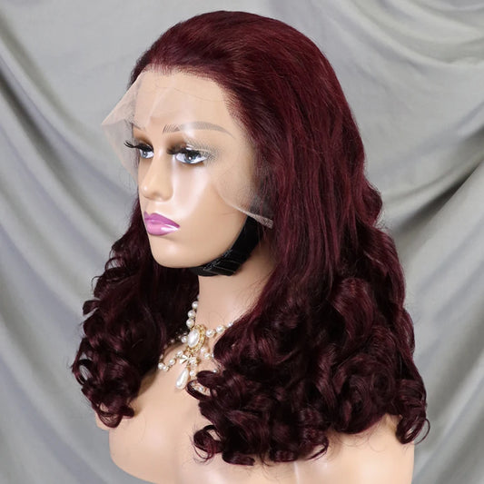 The Volcanic Fumi — 13x4 HD Lace Frontal Loose Bouncy Burgundy Wig (Density 300%)