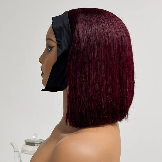 The Express Bob — Half Wig Headband Bone Straight (Density 250% - 8")