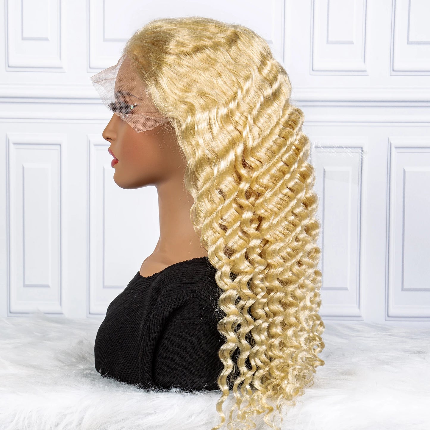 La Platine Royale — Perruque 13x4 Lace Frontal Deep Wave Blond #613 (Densité 250%)