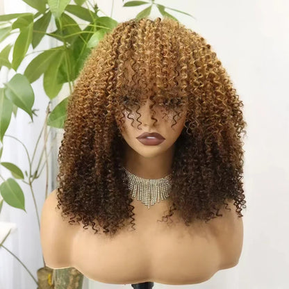 The Afro Crown — Kinky Curly Wig with Bangs (Maximum Density 350%)