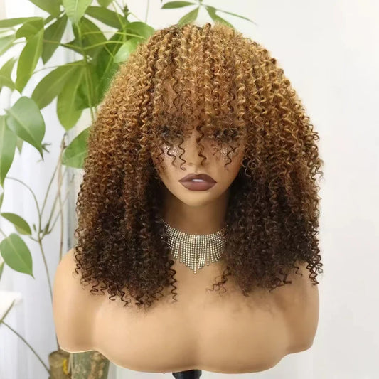The Afro Crown — Kinky Curly Wig with Bangs (Maximum Density 350%)