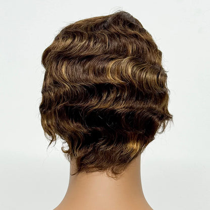 The Bohemian Pixie — Short Loose Wave Full Machine Made Wig (Density 150%)