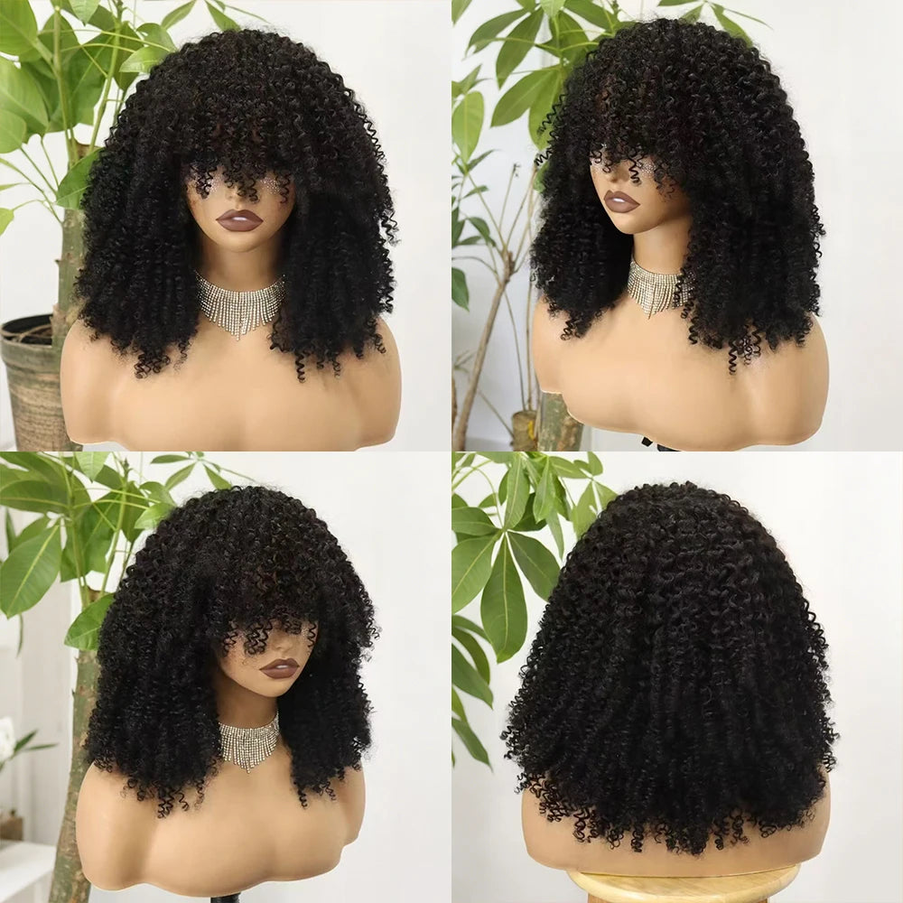 The Afro Crown — Kinky Curly Wig with Bangs (Maximum Density 350%)