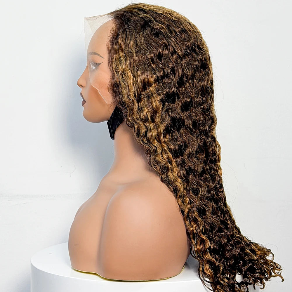 The Luminous Ocean — 13x4 Lace Frontal Water Wave Highlighted Wig (Density 300%)