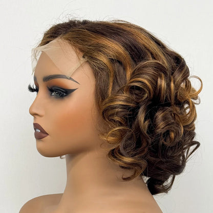 La Parisienne Bouncy — Perruque 5x5 HD Lace Closure Carré Loose Wave (Densité 250% - 14")