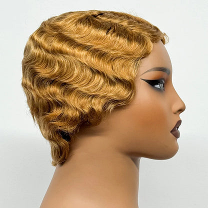 The Bohemian Pixie — Short Loose Wave Full Machine Made Wig (Density 150%)