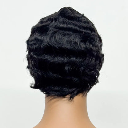 The Bohemian Pixie — Short Loose Wave Full Machine Made Wig (Density 150%)