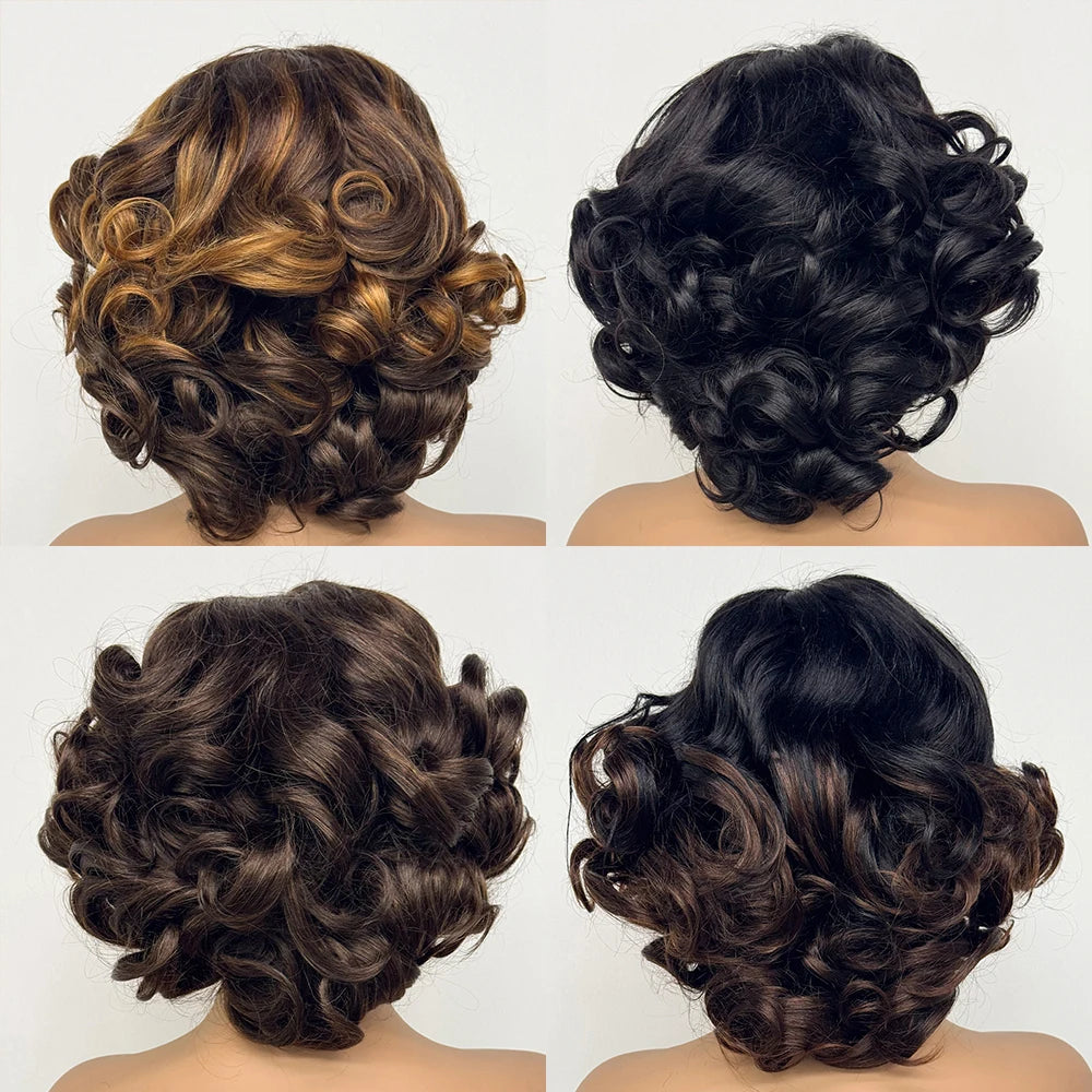 La Parisienne Bouncy — Perruque 5x5 HD Lace Closure Carré Loose Wave (Densité 250% - 14")