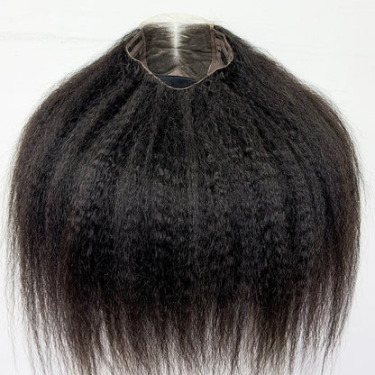 La Sublime Yaki — Perruque 5x5 HD Lace Closure Kinky Straight (Densité Suprême 300% - 28")
