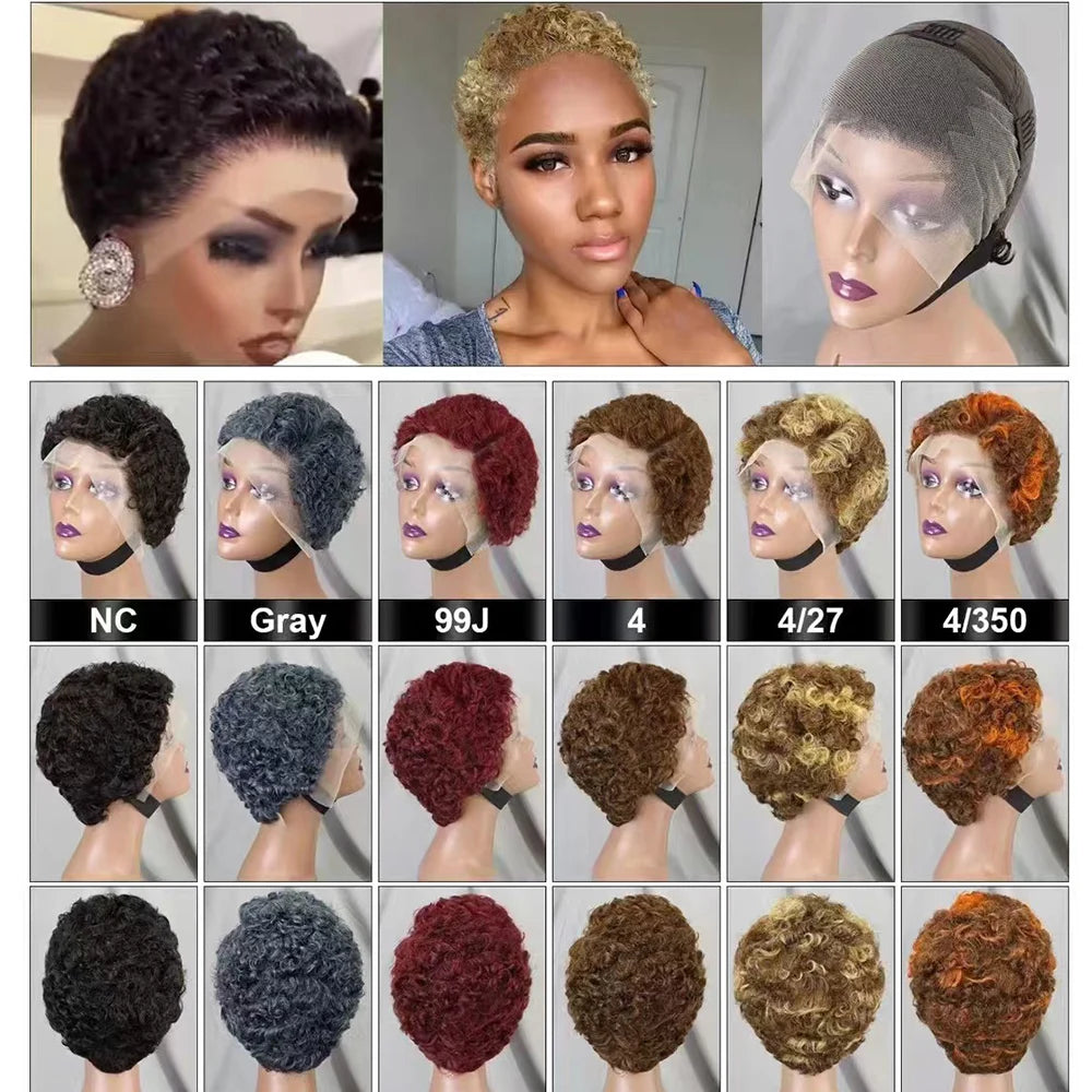 La Petite Audacieuse — Perruque 13x4 Lace Frontal Pixie Curly (Densité 180%)