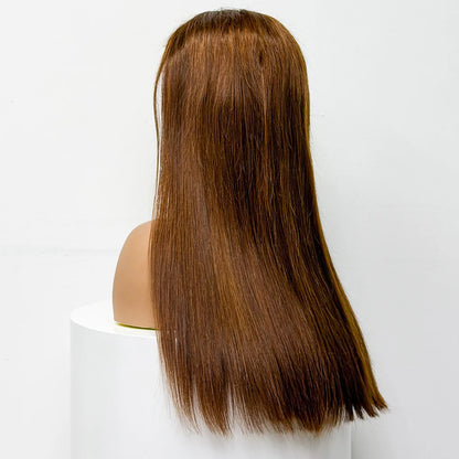 300% Density Glueless Human Hair Wig 24in 5x5 Transparent Lace Closure Wig Highlight Ombre Double Drawn Bone Straight Human Hair