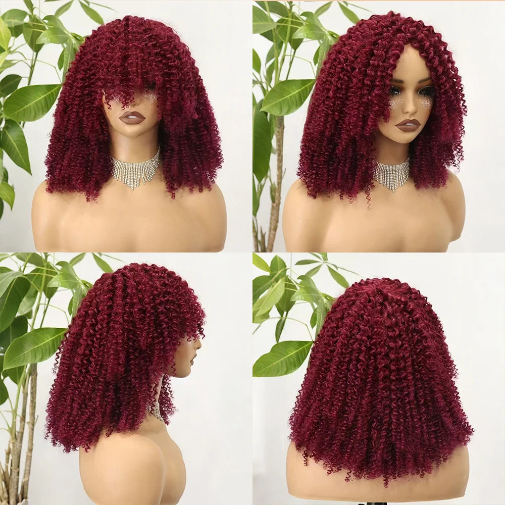 The Afro Crown — Kinky Curly Wig with Bangs (Maximum Density 350%)