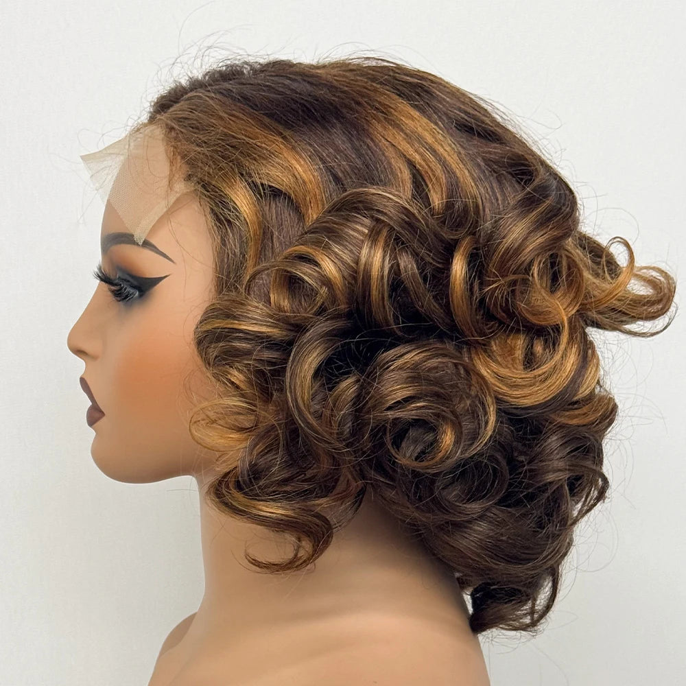 La Parisienne Bouncy — Perruque 5x5 HD Lace Closure Carré Loose Wave (Densité 250% - 14")