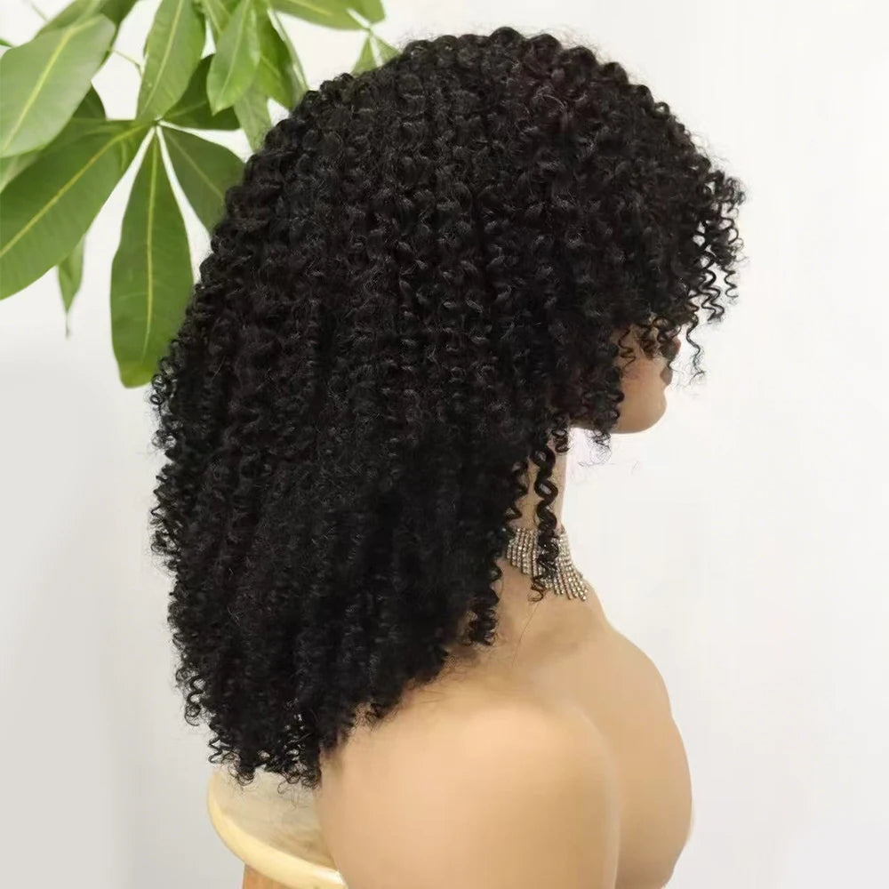 The Afro Crown — Kinky Curly Wig with Bangs (Maximum Density 350%)