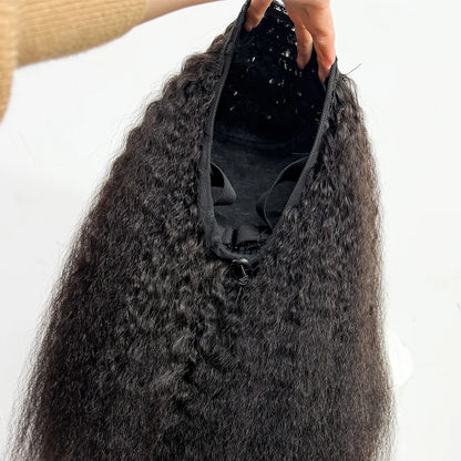 La Plénitude Yaki — Demi-Perruque Half Wig Kinky Straight (Densité 250%)