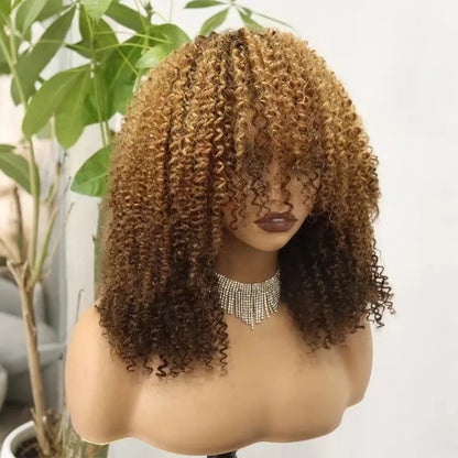 The Afro Crown — Kinky Curly Wig with Bangs (Maximum Density 350%)