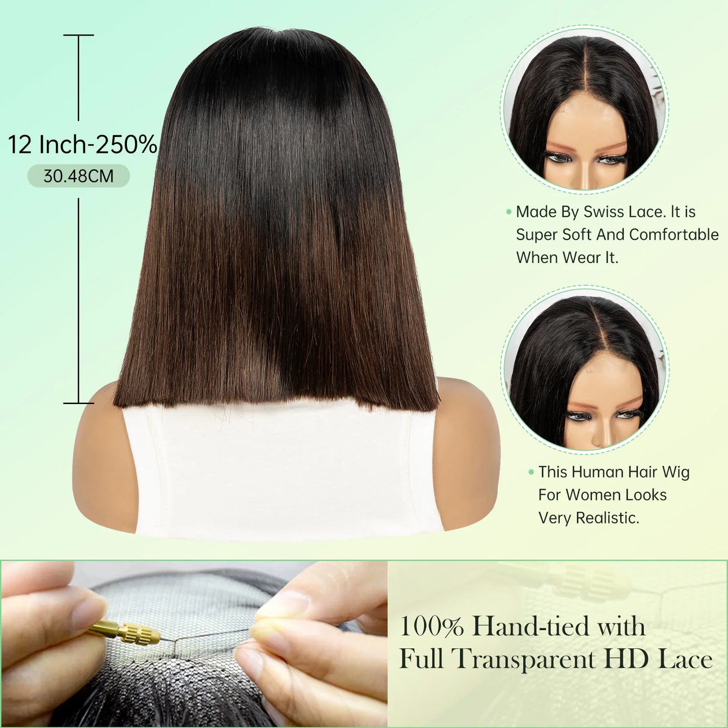 Le Carré Impérial — Perruque 2x6 HD Lace Bob Raw Hair Vietnamien