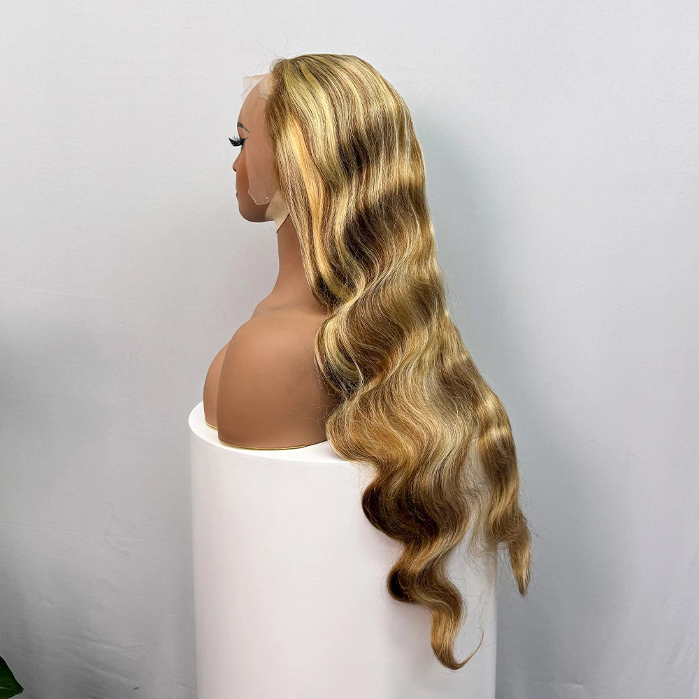 La Vague Solaire — Perruque 13x4 HD Lace Frontal Body Wave Balayage 30/613 (Densité 250%)