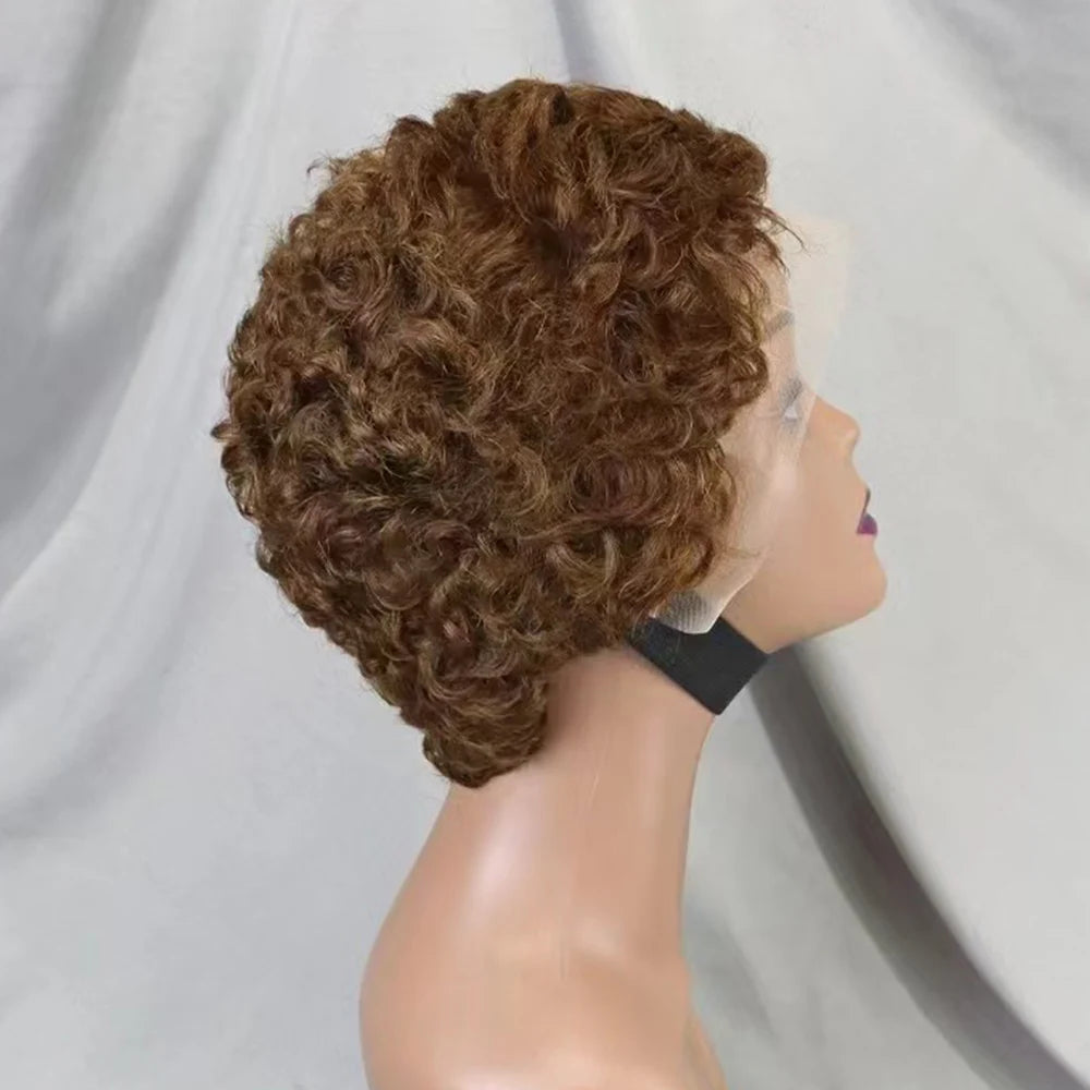 La Petite Audacieuse — Perruque 13x4 Lace Frontal Pixie Curly (Densité 180%)