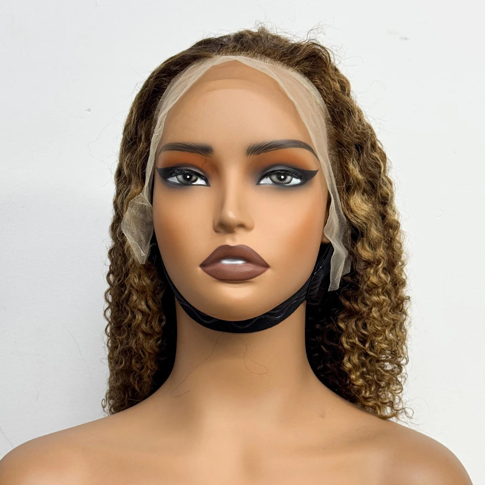 Le Bob Solaire — Perruque 13x4 Lace Frontal Jerry Curly Méchée (Densité 200%)