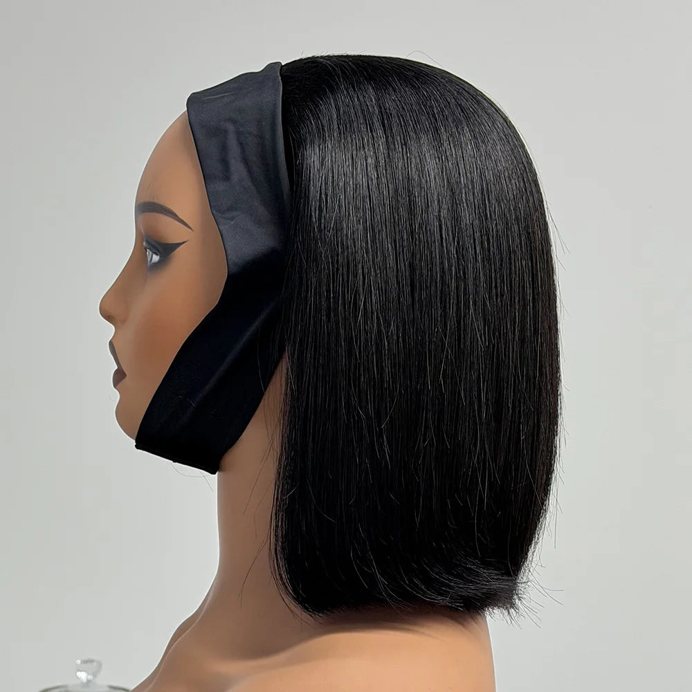 Le Bob Express — Demi-Perruque Headband Bone Straight (Densité 250% - 8")