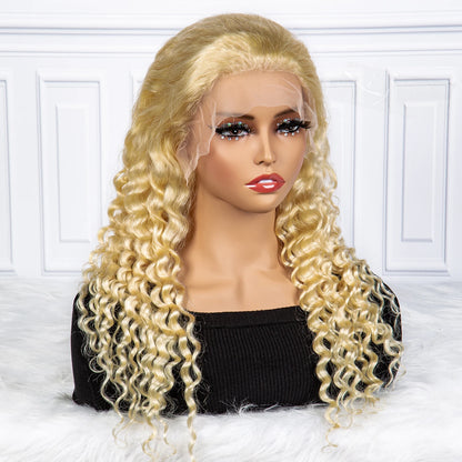 La Platine Royale — Perruque 13x4 Lace Frontal Deep Wave Blond #613 (Densité 250%)
