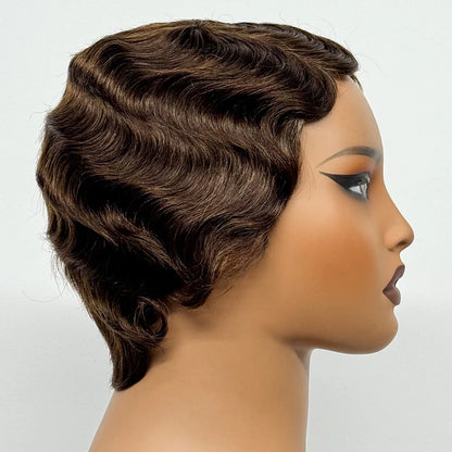 The Bohemian Pixie — Short Loose Wave Full Machine Made Wig (Density 150%)