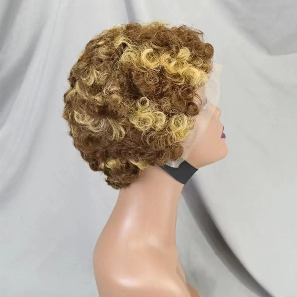 La Petite Audacieuse — Perruque 13x4 Lace Frontal Pixie Curly (Densité 180%)
