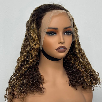 The Sumptuous Autumn — 13x4 Lace Frontal Water Wave Colored Wig (Density 250%)