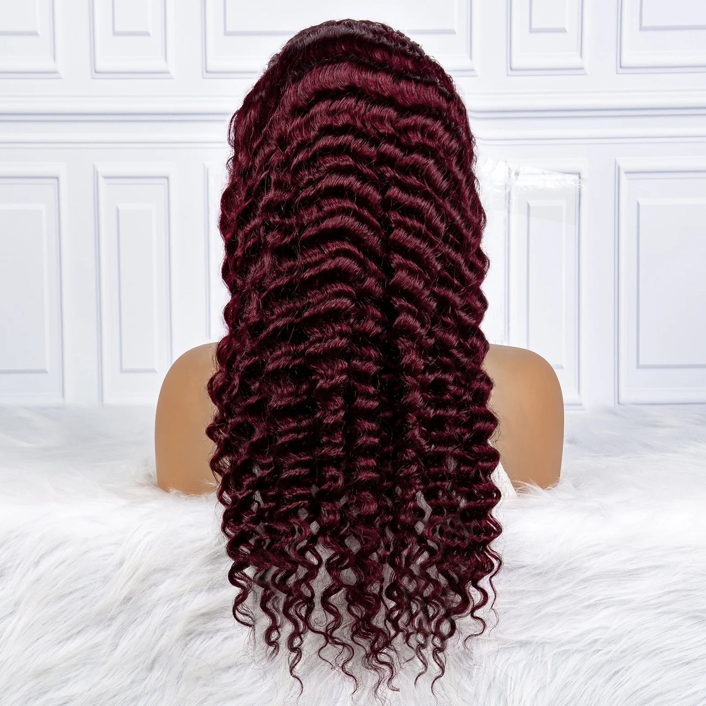 The Wine Dregs — 13x4 Lace Frontal Deep Wave Burgundy Ripe Wig (Density 250%)