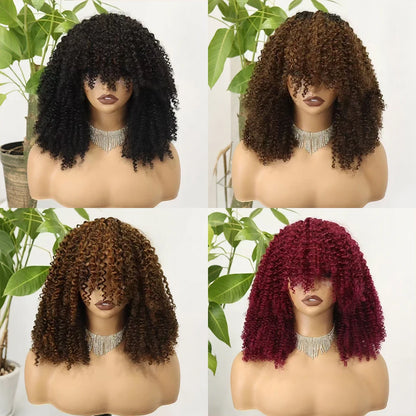 The Afro Crown — Kinky Curly Wig with Bangs (Maximum Density 350%)