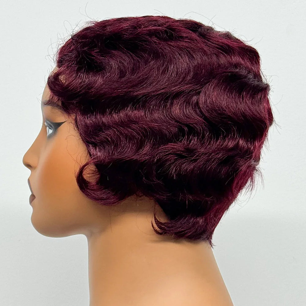 The Bohemian Pixie — Short Loose Wave Full Machine Made Wig (Density 150%)