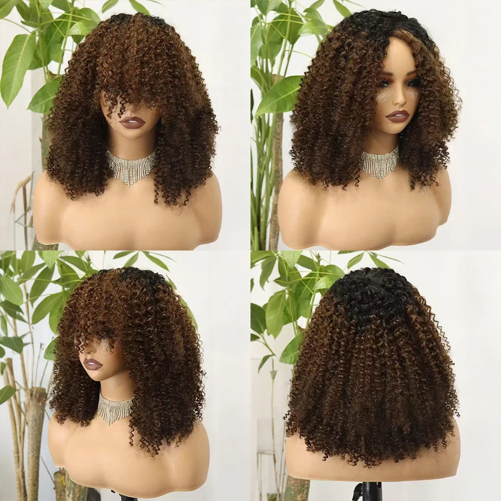 The Afro Crown — Kinky Curly Wig with Bangs (Maximum Density 350%)