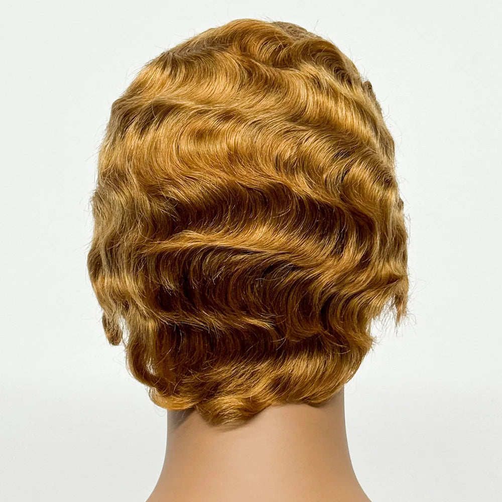 The Bohemian Pixie — Short Loose Wave Full Machine Made Wig (Density 150%)