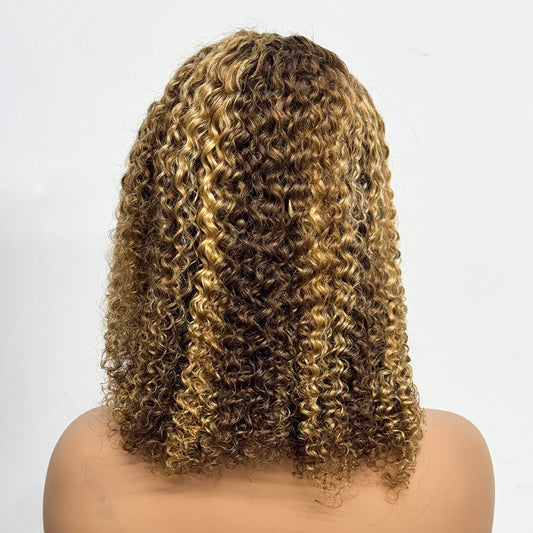 The Solar Bob — 13x4 Lace Frontal Highlighted Jerry Curly Wig (Density 200%)