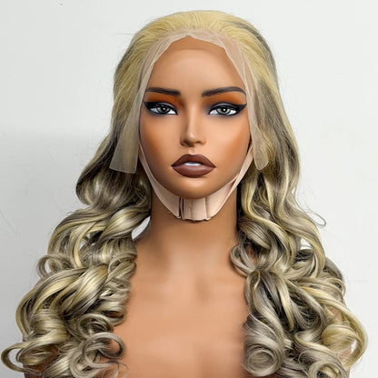 The Ombre Olympus — 13x4 Lace Frontal Wavy Wig (Blonde #613 & Gray, Density 250%)