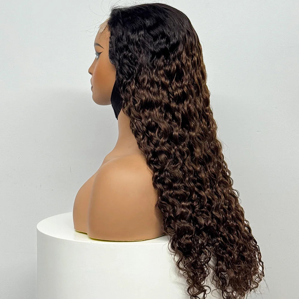 The Supreme Cascade — 4x4 HD Lace Closure Deep Water Wave Wig (Supreme Density 300% - 28")