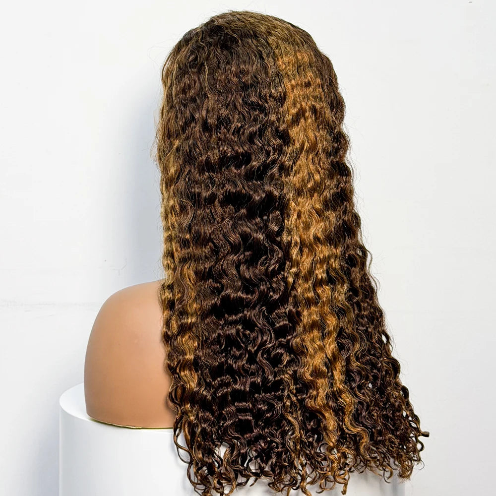 The Luminous Ocean — 13x4 Lace Frontal Water Wave Highlighted Wig (Density 300%)