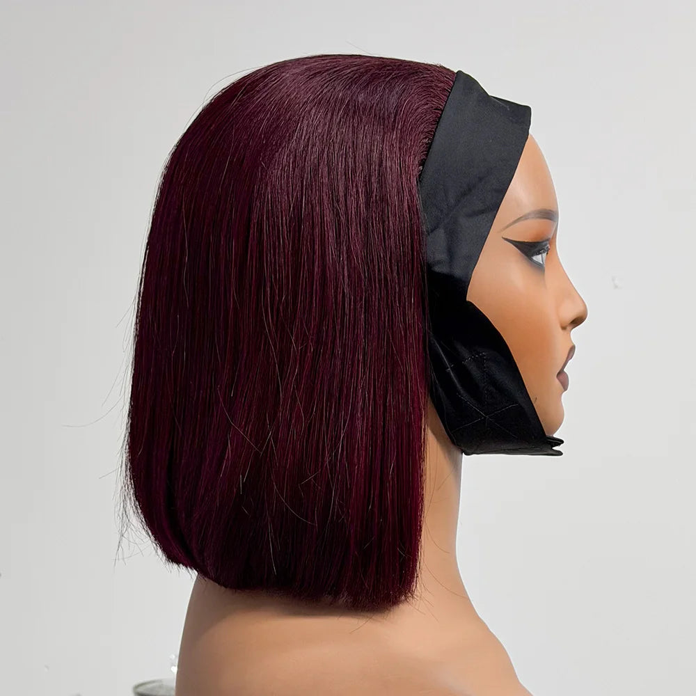 Le Bob Express — Demi-Perruque Headband Bone Straight (Densité 250% - 8")