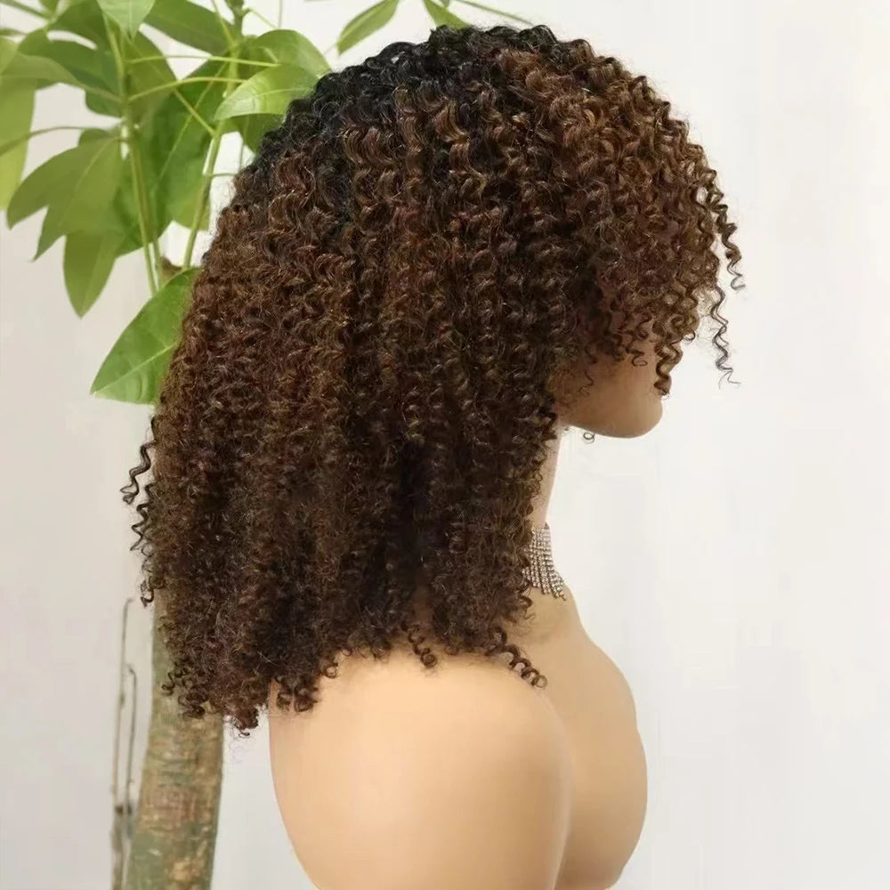 The Afro Crown — Kinky Curly Wig with Bangs (Maximum Density 350%)