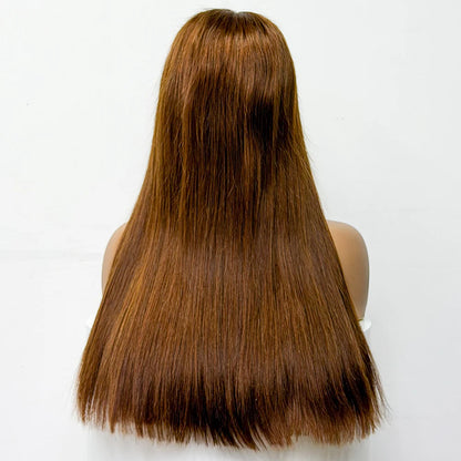 300% Density Glueless Human Hair Wig 24in 5x5 Transparent Lace Closure Wig Highlight Ombre Double Drawn Bone Straight Human Hair