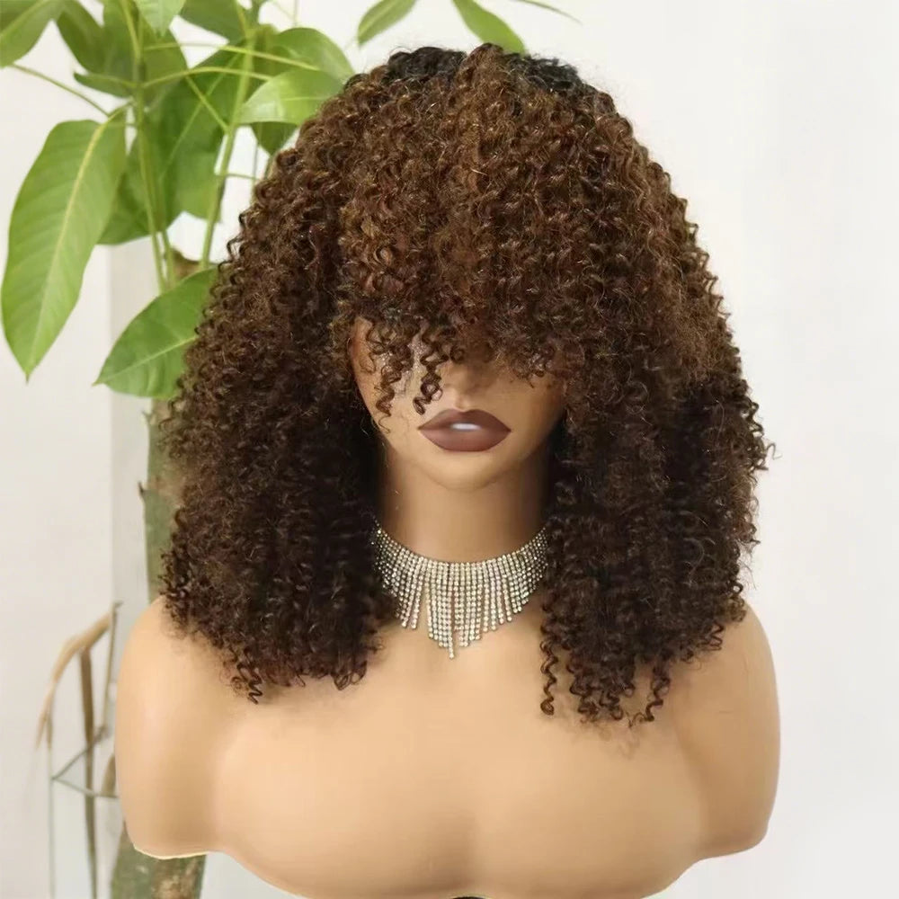 The Afro Crown — Kinky Curly Wig with Bangs (Maximum Density 350%)