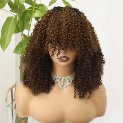 The Afro Crown — Kinky Curly Wig with Bangs (Maximum Density 350%)