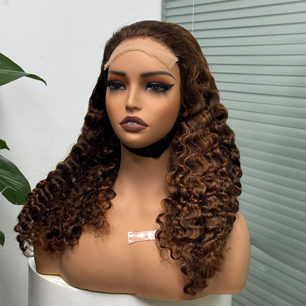 La Somptueuse Birmane — Perruque 5x5 Lace Closure Deep Curly (Densité 300%)