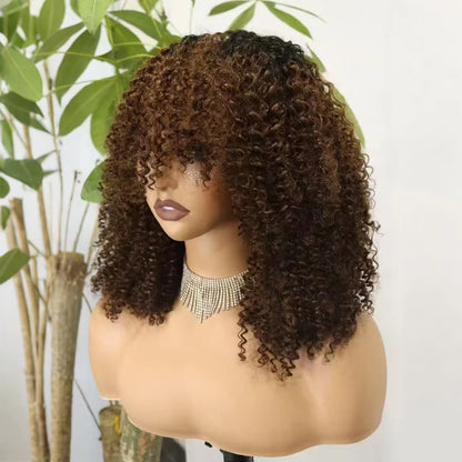 The Afro Crown — Kinky Curly Wig with Bangs (Maximum Density 350%)