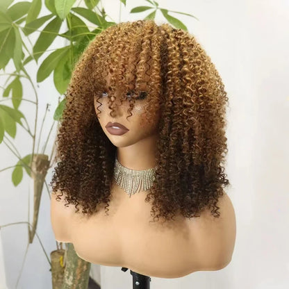 The Afro Crown — Kinky Curly Wig with Bangs (Maximum Density 350%)
