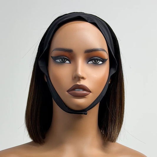 The Express Bob — Half Wig Headband Bone Straight (Density 250% - 8")