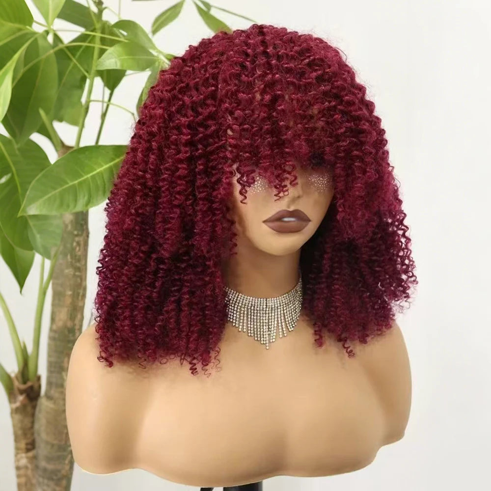 The Afro Crown — Kinky Curly Wig with Bangs (Maximum Density 350%)