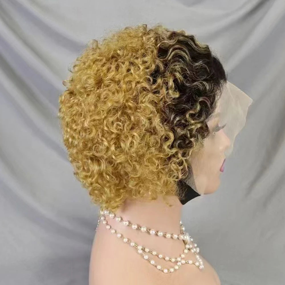 La Pixie Divine — Perruque 13x4 Lace Frontal Kinky Curly (Densité 180%)